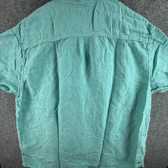 Tommy Bahama Linen Tencel Lyocell Light Green Pocket Button Up XL Short Sleeve - Picture 12 of 12